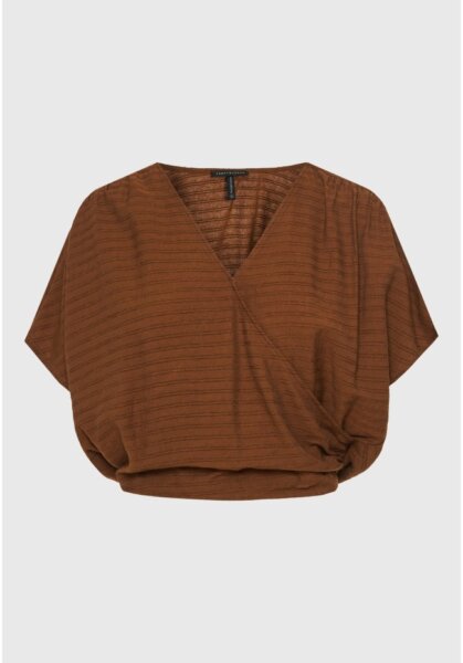 FUNKY BUDDHA ΓΥΝΑΙΚΕΙΟ T-SHIRT ΚΑΦΕ FBL013-128-17 REGULAR FIT