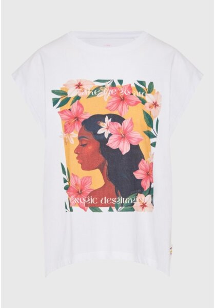 FUNKY BUDDHA T-SHIRT ΑΜΑΝΙΚΟ ΓΥΝΑΙΚΕΙΟ ΛΕΥΚΟ FBL013-150-04 REGULAR FIT