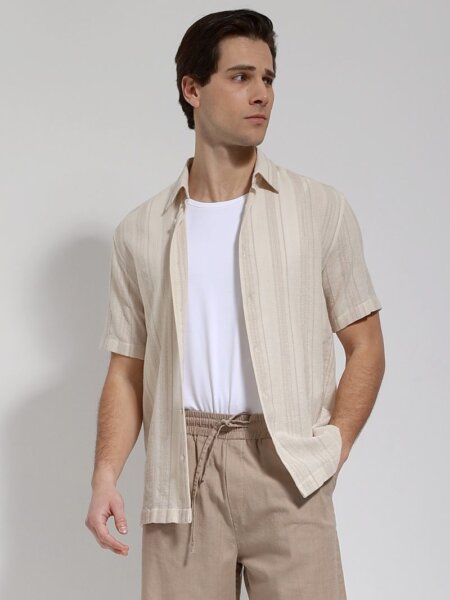 TRESOR ΠΟΥΚΑΜΙΣΟ ΛΙΝΟ ΑΝΔΡΙΚΟ ΚΟΝΤΟΜΑΝΙΚΟ ΡΙΓΕ ΜΠΕΖ 33-7935 NELSON