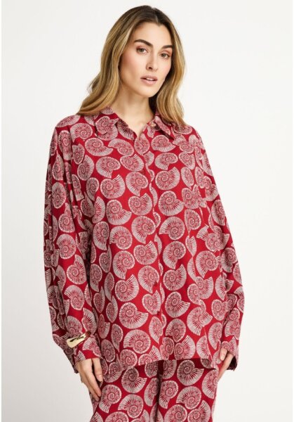 FUNKY BUDDHA ΠΟΥΚΑΜΙΣΟ ΓΥΝΑΙΚΕΙΟ ΜΕ PRINT BAKED APPLE FBL013-115-05 RELAXED FIT