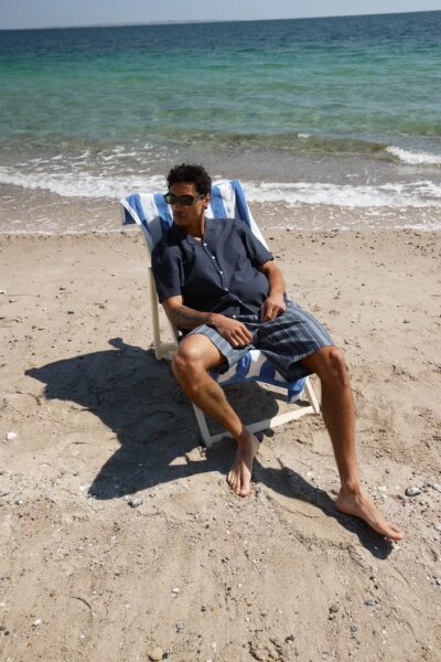 BLEND ΠΟΥΚΑΜΙΣΟ ΚΟΝΤΟΜΑΝΙΚΟ ΑΝΔΡΙΚΟ ΜΠΛΕ ΣΚΟΥΡΟ BHAVAN 20720698-194011 REGULAR FIT