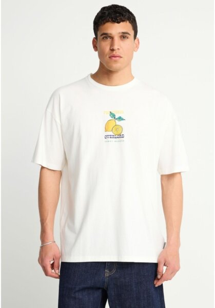 FUNKY BUDDHA T-SHIRT ΑΝΔΡΙΚΟ ΛΕΥΚΟ ΤΥΠΩΜΑ ΠΛΑΤΗ FBM013-081-04 OVERSIZE FIT