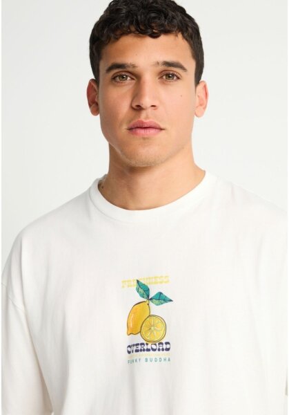 FUNKY BUDDHA T-SHIRT ΑΝΔΡΙΚΟ ΛΕΥΚΟ ΤΥΠΩΜΑ ΠΛΑΤΗ FBM013-081-04 OVERSIZE FIT