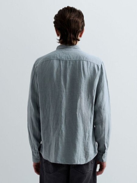 REPLAY ΠΟΥΚΑΜΙΣΟ ΛΙΝΟ ΑΝΤΡΙΚΟ ΜΠΛΕ-PEWTER BLUE M4159.000.81388B.211 REGULAR FIT