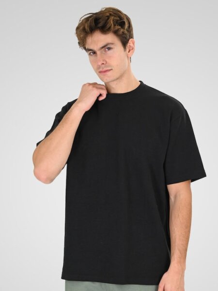 DOUBLE T-SHIRT ΑΝΔΡΙΚΟ WAFFLE EFFECT ΜΑΥΡΟ 261TS-9151 REGULAR FIT