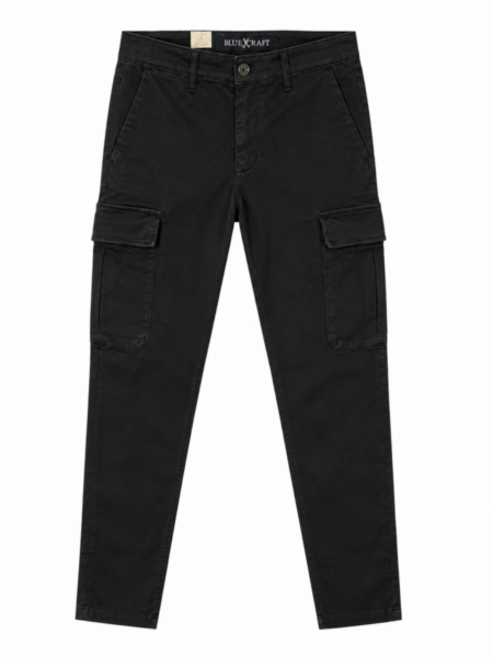 BLUE CRAFT ΠΑΝΤΕΛΟΝΙ CARGO ΑΝΔΡΙΚΟ ΜΑΥΡΟ BOWIE125 SLIM FIT