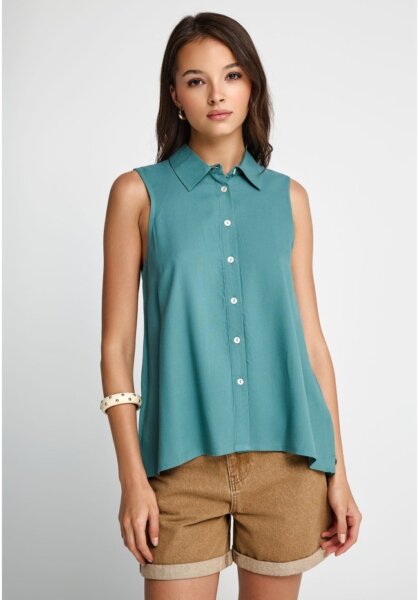 FUNKY BUDDHA ΠΟΥΚΑΜΙΣΟ ΑΜΑΝΙΚΟ ΓΥΝΑΙΚΕΙΟ GREEN LAKE FBL013-101-05 REGULAR FIT