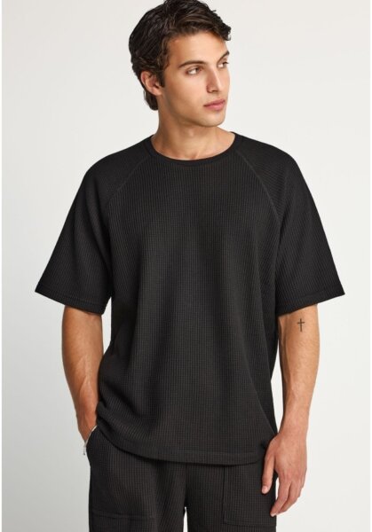 FUNKY BUDDHA T-SHIRT ΑΝΔΡΙΚΟ ΜΑΥΡΟ ΠΛΕΚΤΟ FBM013-312-04 REGULAR FIT