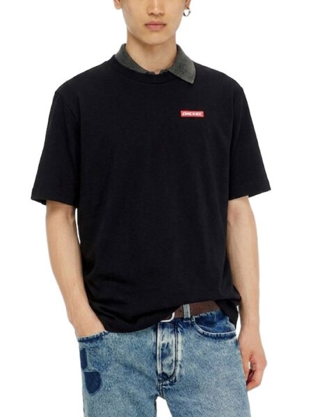 DIESEL T-SHIRT ΑΝΔΡΙΚΟ ΜΑΥΡΟ A25130-0QIAM-9XX T-ADJUST-AA12 REGULAR FIT