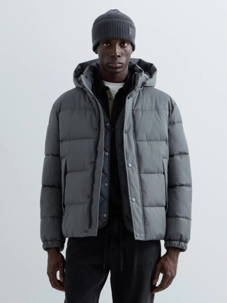 REPLAY JACKET PUFFER ΑΝΤΡΙΚΟ ΓΚΡΙ-ANTHRACITE M000C.000.00QKY.C00W REGULAR FIT