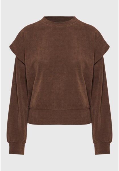 FUNKY BUDDHA RIBBED ΦΟΥΤΕΡ ΓΥΝΑΙΚΕΙΟ ΚΑΦΕ-WOOD FBL014-122-06 REGULAR FIT