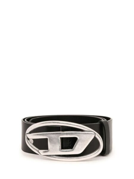 DIESEL ΖΩΝΗ ΜΑΥΡΗ ΔΕΡΜΑ ΑΣΗΜΙ LOGO X08516-PR666-T8013 B-1DR