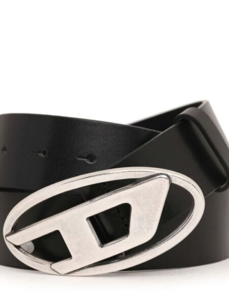 DIESEL ΖΩΝΗ ΜΑΥΡΗ ΔΕΡΜΑ ΑΣΗΜΙ LOGO X08516-PR666-T8013 B-1DR