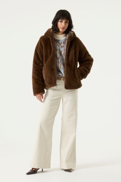 GARCIA JACKET-ΓΟΥΝΑ ΓΥΝΑΙΚΕΙΟ ΔΙΠΛΗΣ ΩΨΕΩΣ ΚΑΦΕ GJ2600911-4783 REGULAR FIT