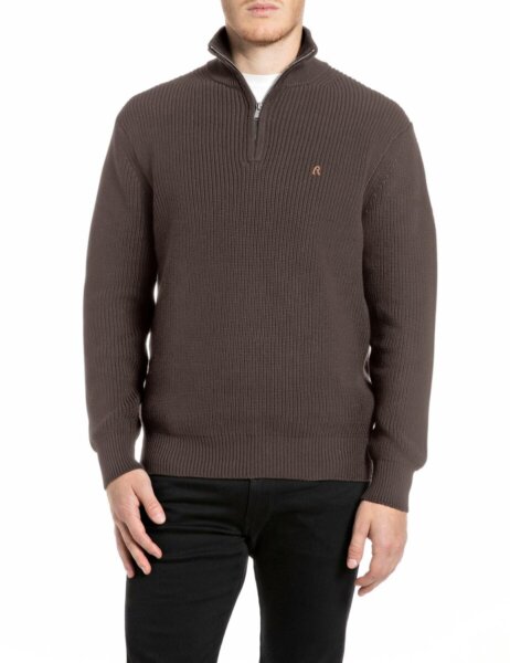 REPLAY ΠΛΕΚΤΟ HALF ZIP ΑΝΔΡΙΚΟ ΚΑΦΕ UK00AZ.000.7246X.C073 REGULAR FIT