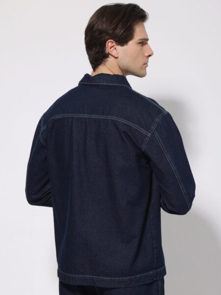 TRESOR DENIM ΠΟΥΚΑΜΙΣΟ-OVER ΜΠΛΕ ΣΚΟΥΡΟ ΑΝΤΡΙΚΟ 2312-2 REGULAR FIT