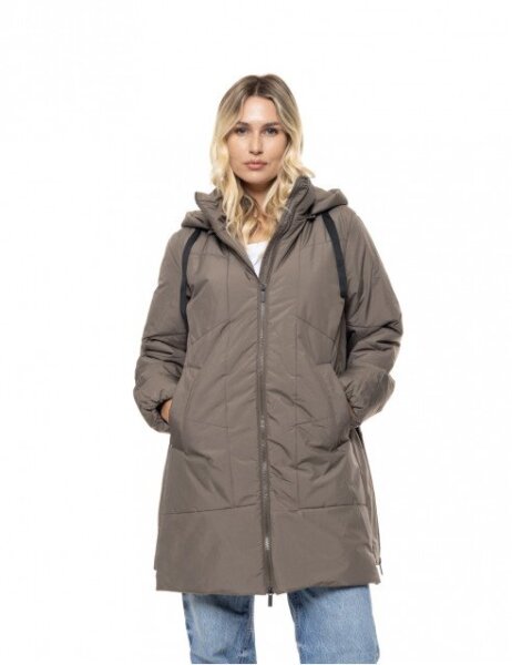 BISTON JACKET MIDI ΓΥΝΑΙΚΕΙΟ ΚΑΦΕ-FANGO 56-101-029 REGULAR FIT