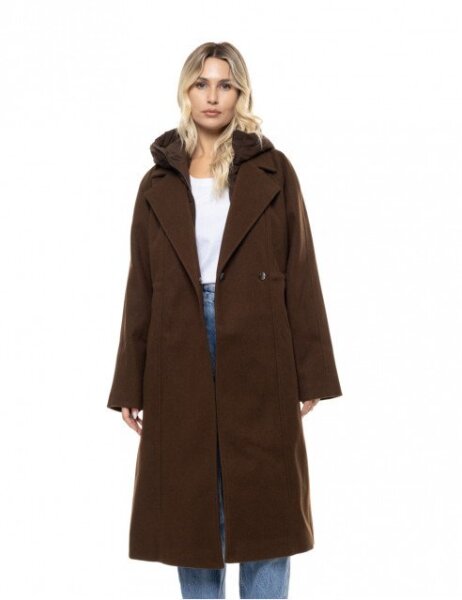 SPLENDID ΠΑΛΤΟ ΚΑΦΕ ΣΚΟΥΡΟ ΓΥΝΑΙΚΕΙΟ 56-101-038 REGULAR FIT