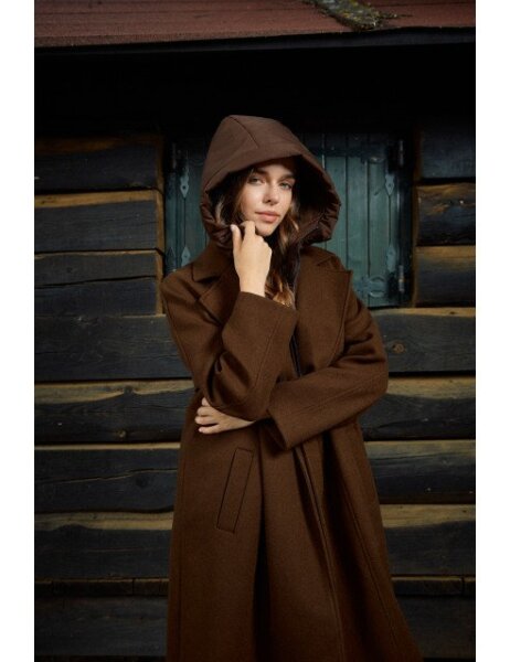 SPLENDID ΠΑΛΤΟ ΚΑΦΕ ΣΚΟΥΡΟ ΓΥΝΑΙΚΕΙΟ 56-101-038 REGULAR FIT