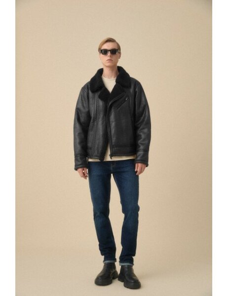 BISTON JACKET ΜΟΥΤΟΝ ΑΝΔΡΙΚΟ ΜΑΥΡΟ 56-201-056 REGULAR FIT
