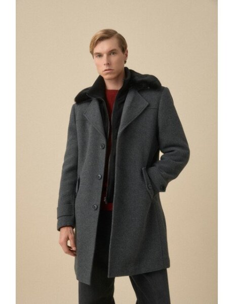 BISTON ΠΑΛΤΟ ΑΝΔΡΙΚΟ ΓΚΡΙ 56-201-046 REGULAR FIT