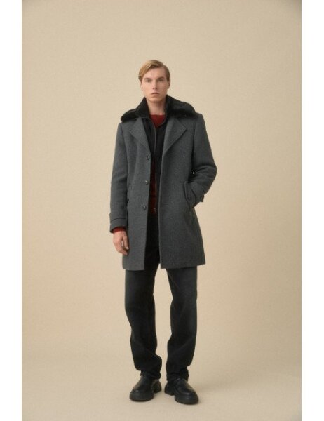 BISTON ΠΑΛΤΟ ΑΝΔΡΙΚΟ ΓΚΡΙ 56-201-046 REGULAR FIT