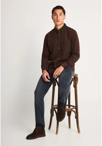 FUNKY BUDDHA ΠΟΥΚΑΜΙΣΟ ΑΝΔΡΙΚΟ ΚΟΤΛΕ ΚΑΦΕ FBM014-003-05 REGULAR FIT