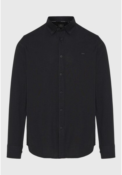 FUNKY BUDDHA ΠΟΥΚΑΜΙΣΟ OXFORD ΑΝΤΡΙΚΟ ΜΑΥΡΟ FBM014-002-05 REGULAR FIT