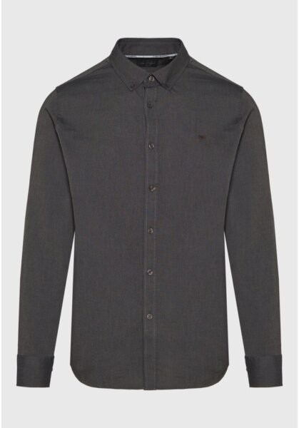 FUNKY BUDDHA ΠΟΥΚΑΜΙΣΟ ΑΝΔΡΙΚΟ OXFORD ΓΚΡΙ FBM014-001-05 REGULAR FIT
