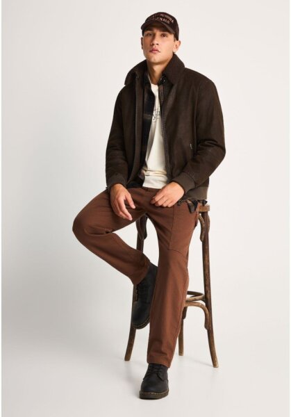 FUNKY BUDDHA JACKET AVIATOR SUEDE ΑΝΤΡΙΚΟ ΚΑΦΕ FBM014-065-01 REGULAR FIT