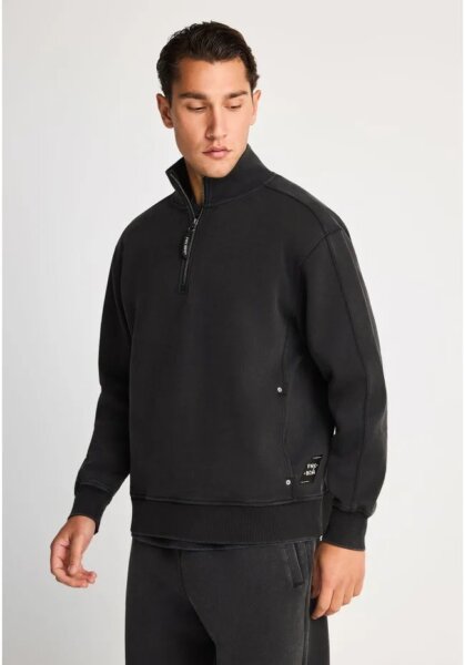 FUNKY BUDDHA ΦΟΥΤΕΡ ΑΝΤΡΙΚΟ ΑΝΘΡΑΚΙ HALF ZIP FBM014-074-06 RELAXED FIT