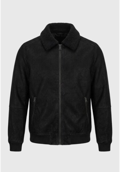 FUNKY BUDDHA JACKET AVIATOR SUEDE ΑΝΤΡΙΚΟ ΜΑΥΡΟ FBM014-065-01 REGULAR FIT