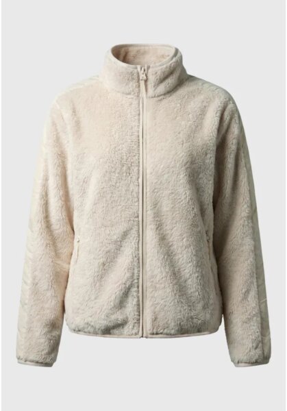 FUNKY BUDDHA ΖΑΚΕΤΑ FLEECE ΓΥΝΑΙΚΕΙΑ ΕΚΡΟΥ-CHALK FBL014-107-06 REGULAR FIT