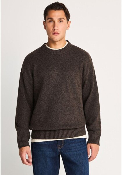 FUNKY BUDDHA ΠΟΥΛΟΒΕΡ WOOL BLEND ΑΝΤΡΙΚΟ ΚΑΦΕ-BROWN MEL FBM014-048-09 REGULAR FIT